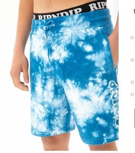 Ripndip Blue Tye-Dye Men's Swim Shorts Sz S NWT